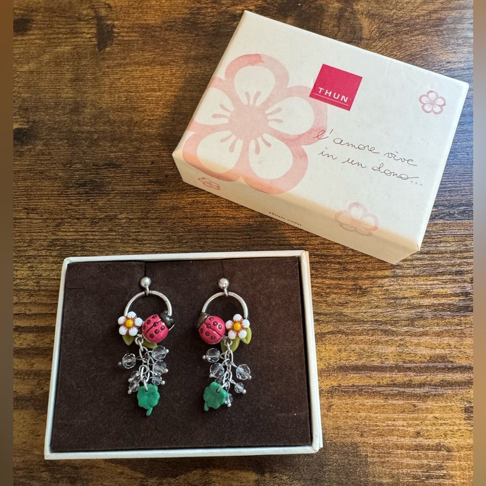 NWT Thun Ladybug Enamel Dangle Earrings‎